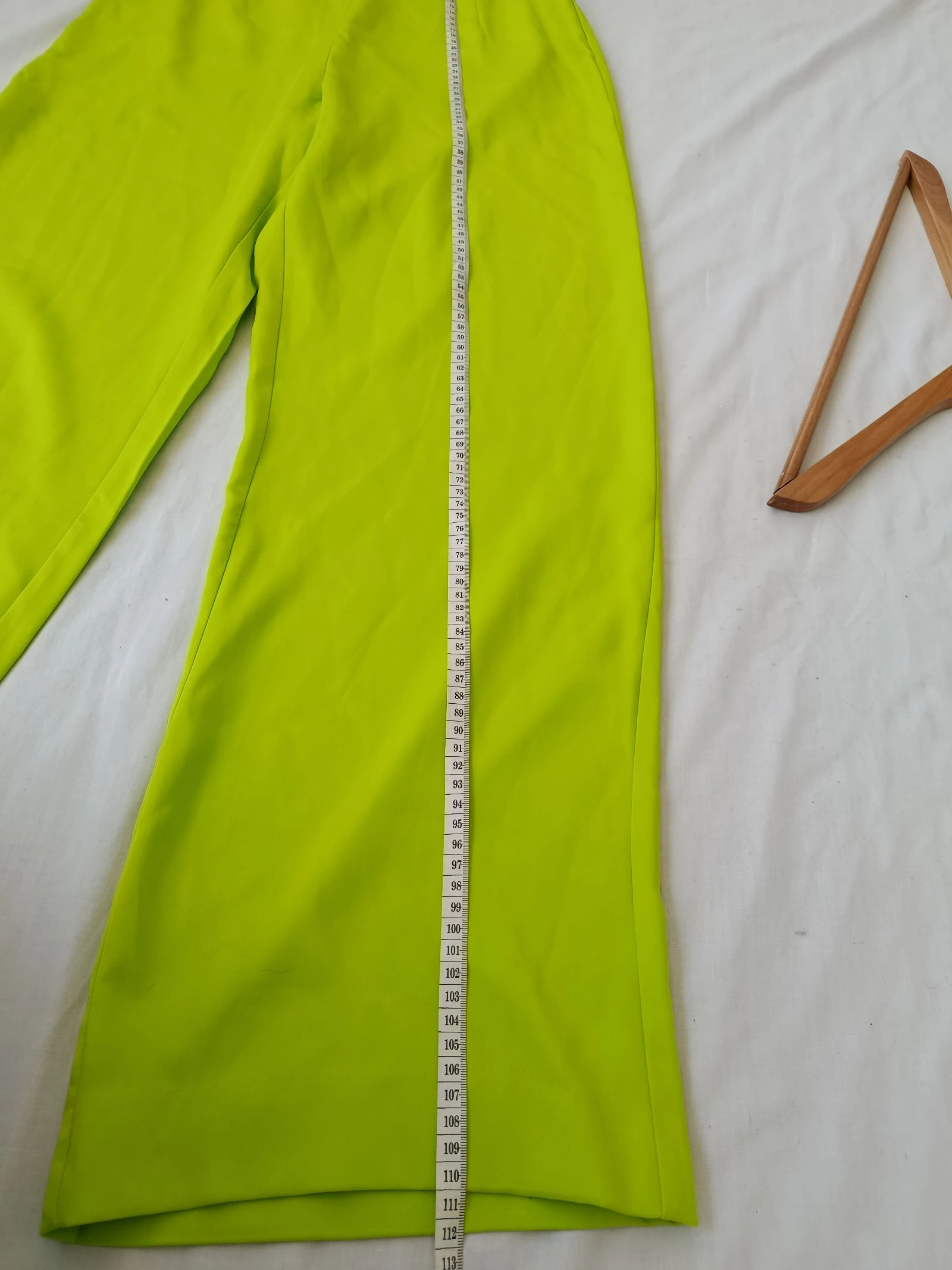 Pantalón de talle alta y piernas anchas Meshki talla L verde flash – photo 4